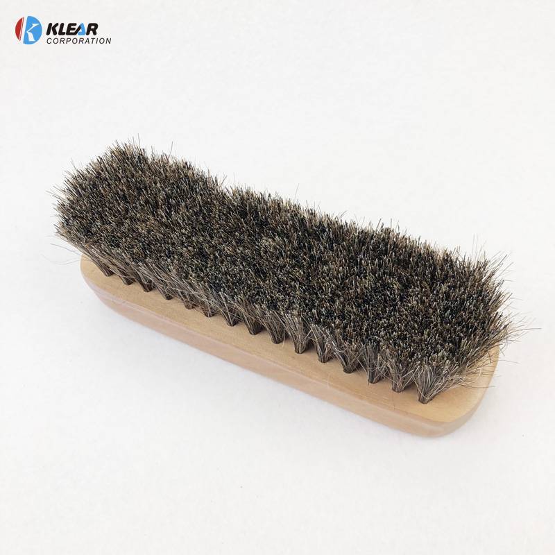 Wooden Shoe Polish Brush Horse Hair Leather Shoe Shine Brush